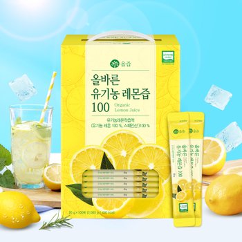 [올즙][타임딜]올즙 올바른 유기농 레몬즙 100포